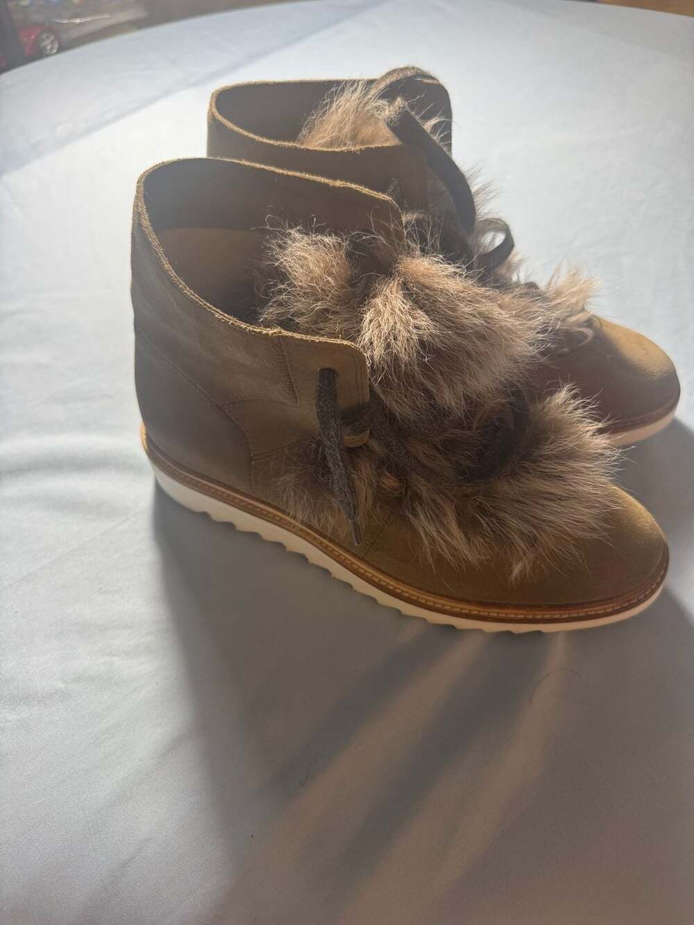 Johnston & Murphy Dalyn Fur Lace-Up Boots 8.5 M